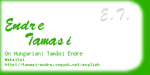 endre tamasi business card