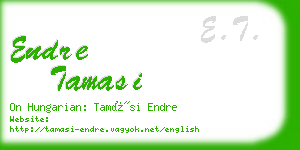 endre tamasi business card